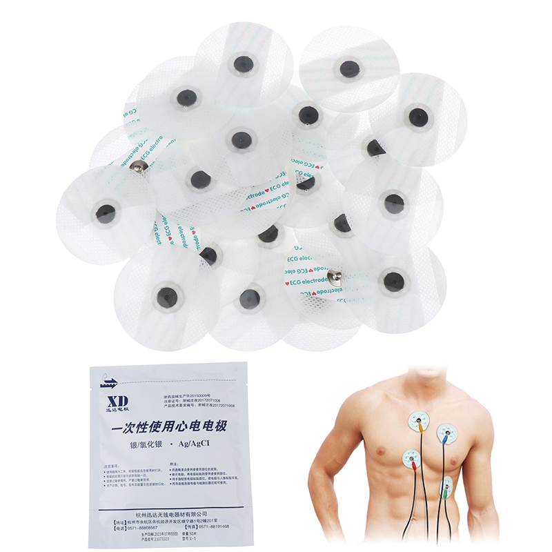 Ecg Patch Monitor - Patch d'électrode médical jetable, 50 pièces/sac,