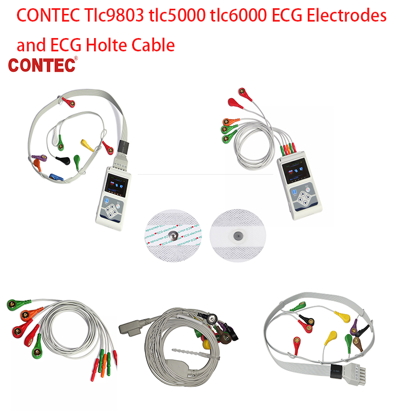 Ecg Patch Monitor - CONTEC-Électrodes ECG et Câble Holte ECG,