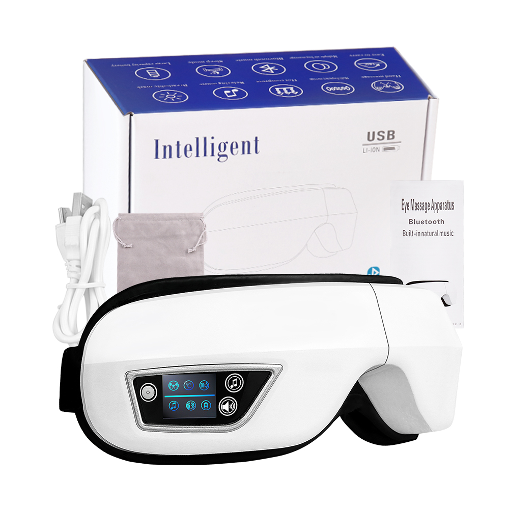 Light Therapy Glasses - Masseur oculaire électrique Bluetooth avec musique,