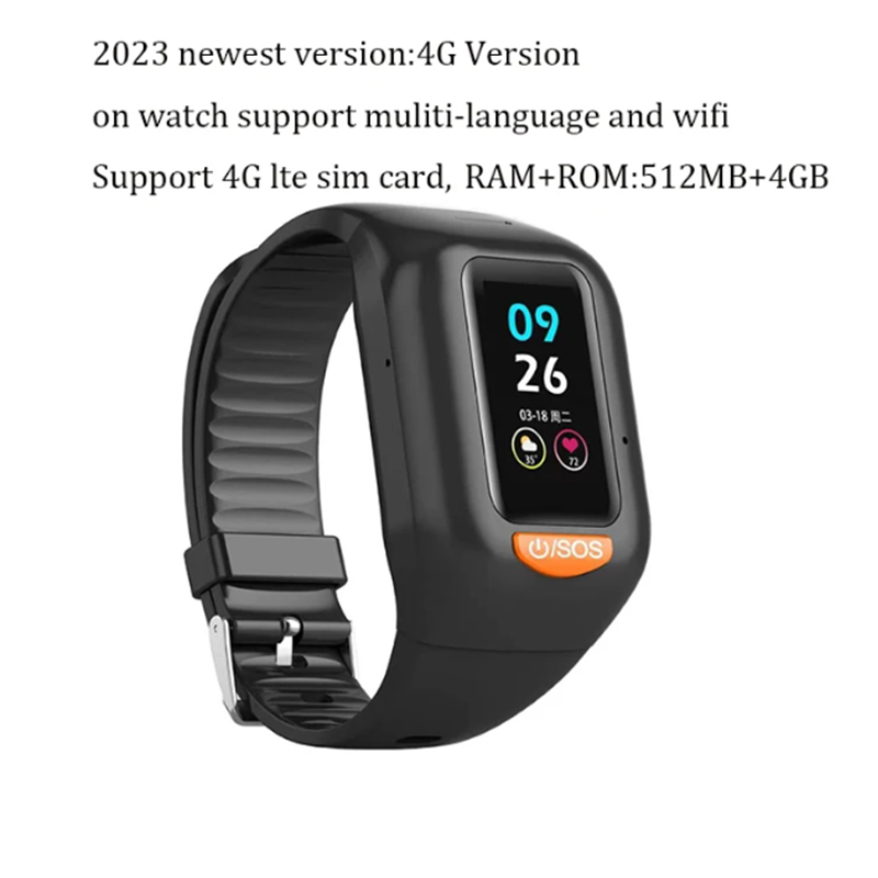 Fall Detection Watch - Date personnes âgées 4G montre intelligente