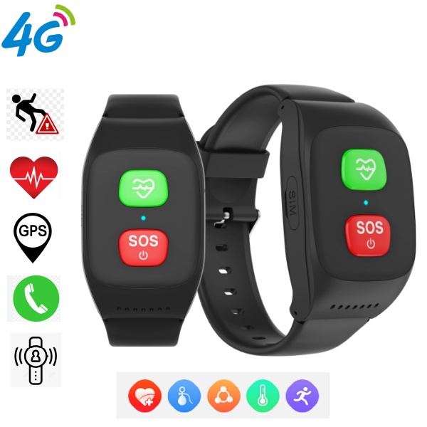 Fall Detection Watch - Montre connectée 4G pour personnes âgées